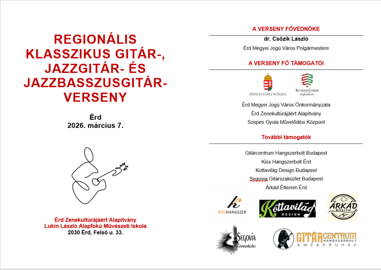 Regionális gitárverseny műsorfüzet